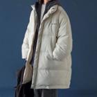 Mock Two-piece Hooded Long Padded Jacket