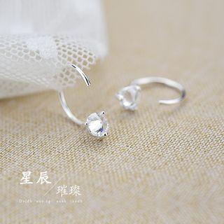 Rhinestone Mini Hoop Earring