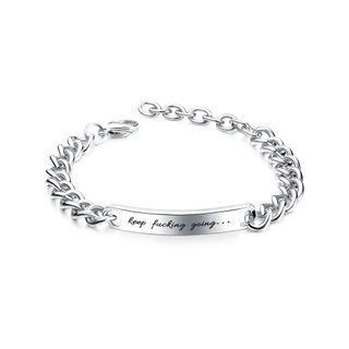 Fashion Simple Geometric Rectangular 316l Stainless Steel Bracelet Silver - One Size