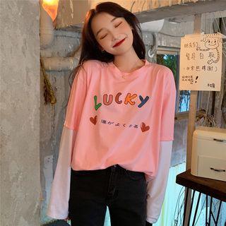 Mock Two-piece Lucky T-shirt
