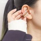 Faux Pearl Layered Ear Cuff 1 Pc - White & Gold - One Size