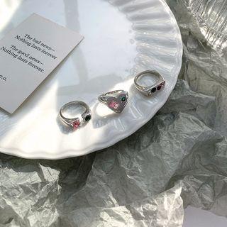 Rhinestone Open Ring / Heart Ring
