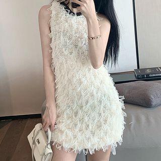 Sleeveless Bow-back Mini Mesh Dress
