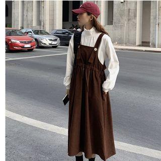Midi A-line Jumper Dress / Mock Neck Long-sleeve T-shirt