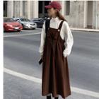 Midi A-line Jumper Dress / Mock Neck Long-sleeve T-shirt