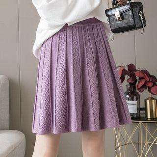 Cable Knit Mini A-line Skirt