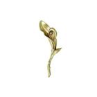 Elegant Simple Enamel Calla Lily Freshwater Pearl Brooch Silver - One Size