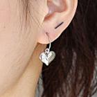 Alloy Heart Dangle Earring 1 Pair - Earring Backs - Silver - One Size