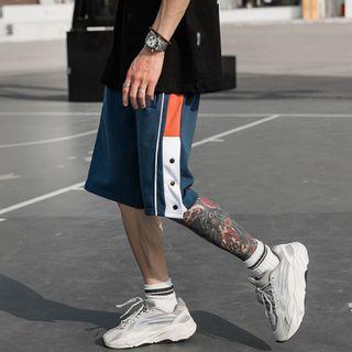 Color Block Side Split Straight Cut Shorts