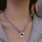 Poker Card Pendant Stainless Steel Necklace Silver - One Size