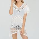 Perforated Lace Short-sleeve Top