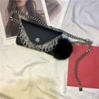 Faux Leather Rhinestone Fringed Pouch Belt