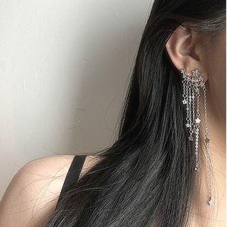 Rhinestone Star Earrings Earrings - As Figure - One Size
