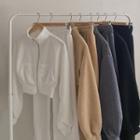 Set: Fleece Cropped Jacket + Band-waist Pants