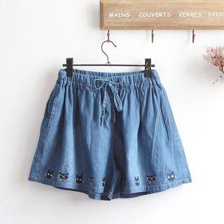 Cat Embroidered Skort