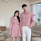 Couple Matching Striped Shirt / Long-sleeve Shirtdress