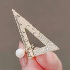 Set Square Rhinestone Alloy Brooch Ly1663 - Silver - One Size