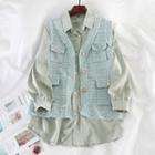 Set: Tweed Vest + Long-sleeve Shirt