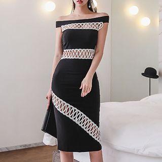 Cutout Off-shoulder Sheath Dress