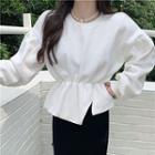 Asymmetrical Peplum Sweatshirt / Midi Pencil Skirt