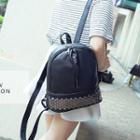Faux-leather Zip Studded Backpack