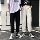 Couple Matching Drawstring Cropped Straight-fit Pants