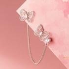 Sterling Silver Butterfly Earring 1 Pair - Silver - One Size