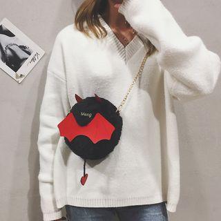 Fluffy Vampire Bat Crossbody Bag