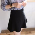 Zip-side Paneled Mini Flare Skirt