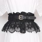 Wide Buckled Lace Belt