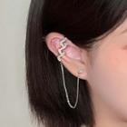 Rhinestone Chain Ear Cuff 1 Piece - Right - Ear Cuff - S925 Silver - Silver - One Size