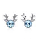 Crystal Deer Earring 1 Pair - Sky Blue - One Size
