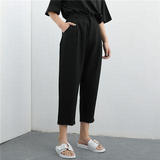 Lightweight Straight-cut Cropped Pants