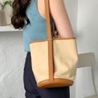 Piped Canvas Bucket Bag Beige - One Size