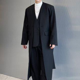Mock Two-piece Long Coat