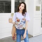 Mock Two-piece Floral Pattern Top