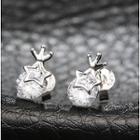Sterling Silver Rhinestone Star Studs