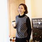 Faux-fur Trim Dotted Top