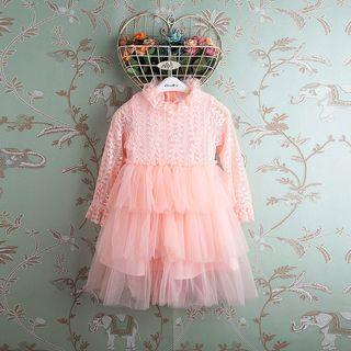 Lace Long-sleeve Tulle Dress