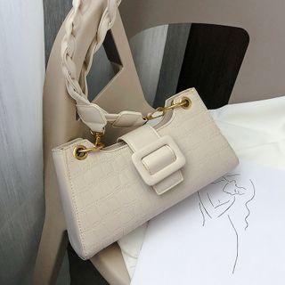 Woven Strap Plain Crossbody Bag
