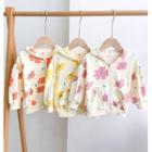 Long-sleeve Floral Printed Zip Hooded Jacket