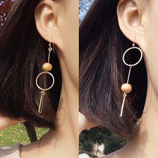 Non-matching Wooden Bead Earrings / Ear Cuffs