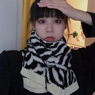 Zebra Print Scarf Zebra Print - Black & White - One Size