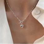 Heart Pendant Sterling Silver Necklace Xl1273 - 1 Pc - Silver - One Size