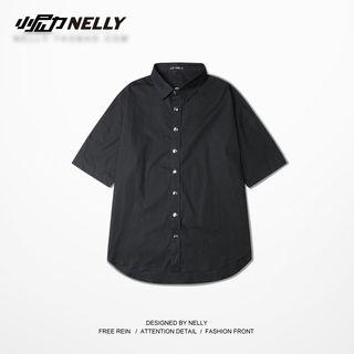 Elbow-sleeve Snap Button Jacket