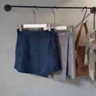 Faux Suede Asymmetric Hem Mini Skirt