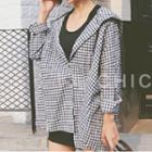 Gingham Hooded Light Jacket Gingham - Black & White - One Size