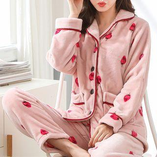 Loungewear Set: Long-sleeve Fleece Top + Pants