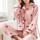 Loungewear Set: Long-sleeve Fleece Top + Pants