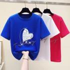 Nail Heart Short-sleeve Loose-fit Top
